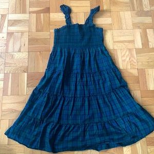 Tartan J. Crew Factory Smocked Midi Dress
